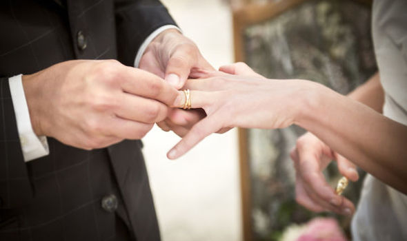 Wedding rings in the left hand