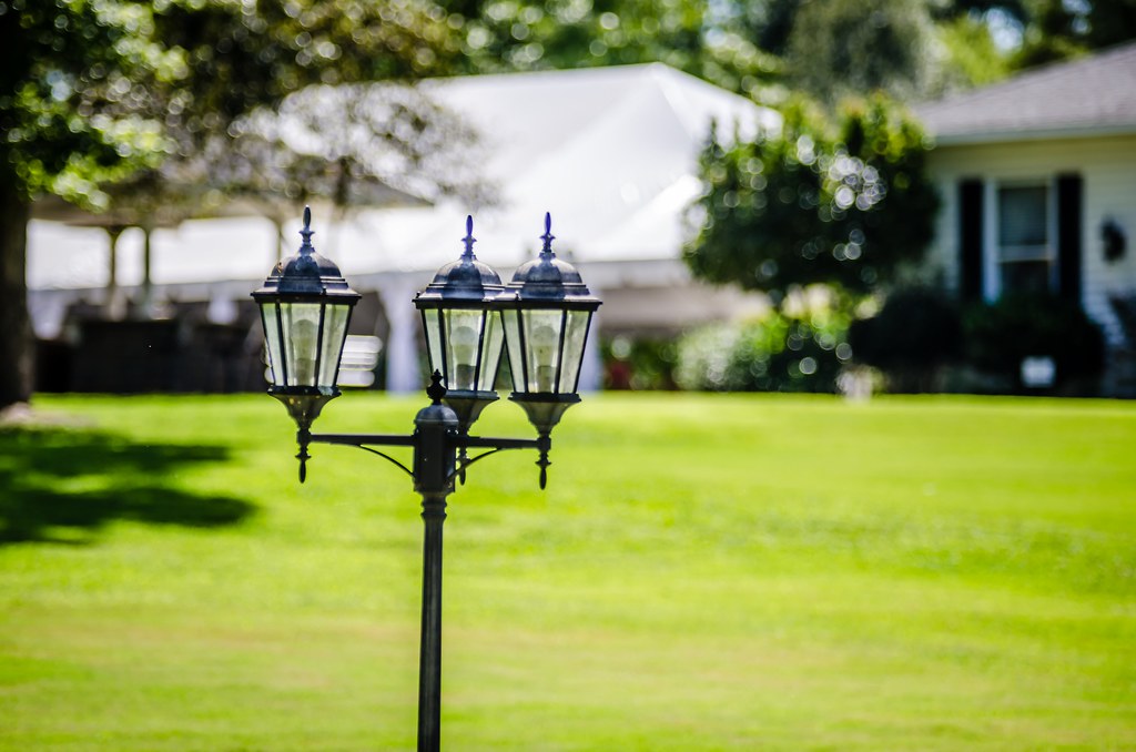 classic decorative garden lamp post