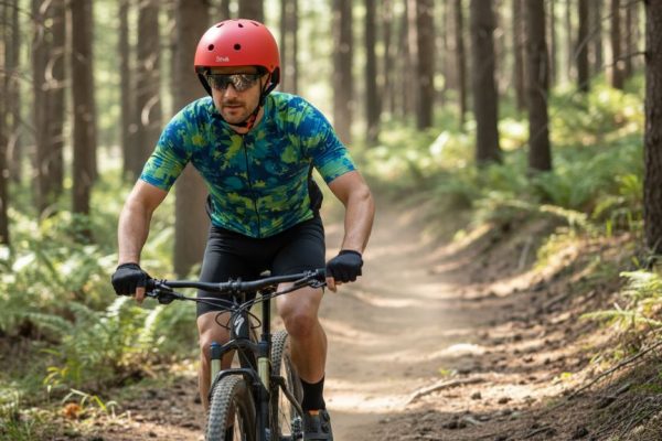 Bavilk multi-sport helmet worn by a cyclist on a trail for safety and comfort