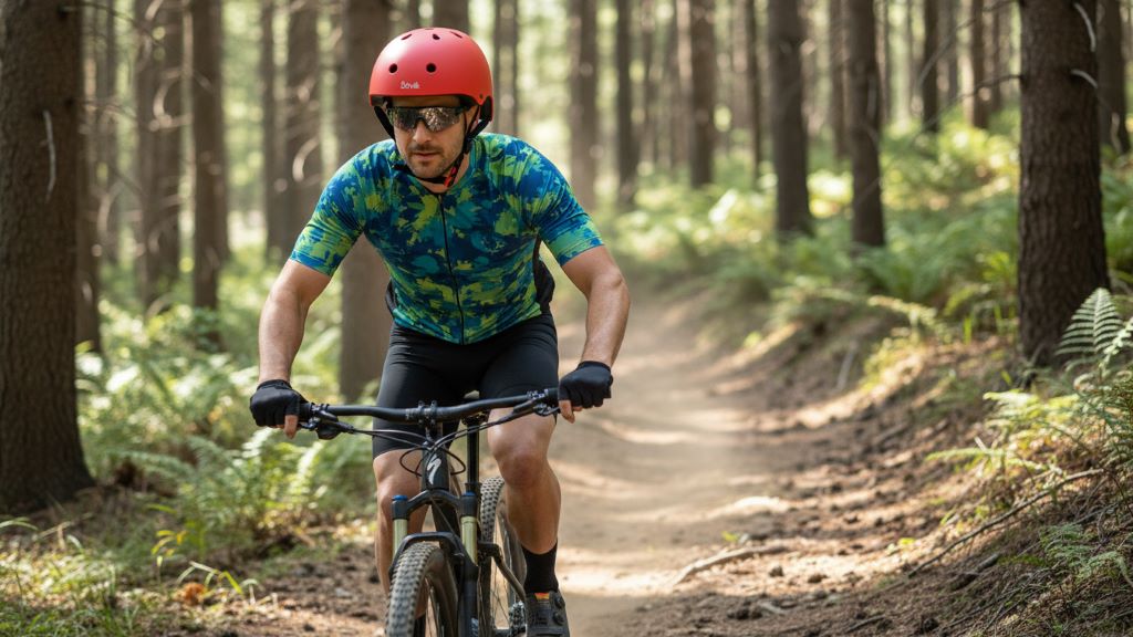Bavilk multi-sport helmet worn by a cyclist on a trail for safety and comfort