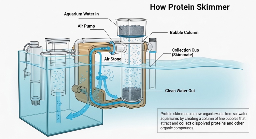 How do I know if my protein skimmer is working correctly