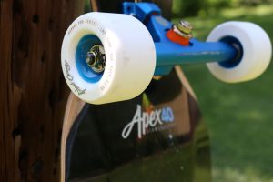 Close-up of precision skateboard bearings for maximum speed