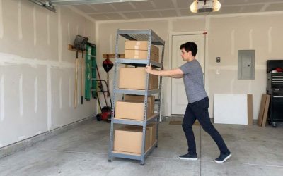 Securing a shaky garage rack against a concrete wall